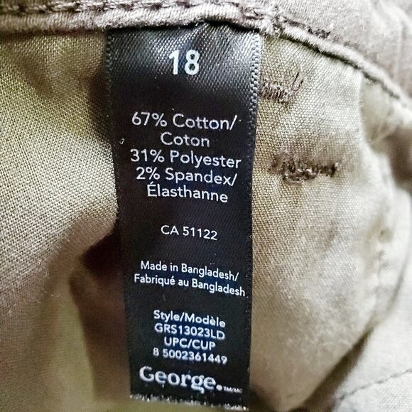 𝅺GEORGE High Waist Casual Green Shorts. Size 18. BNWT - Picture 4 of 7